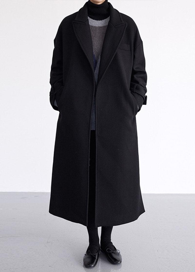 Open double wool coat