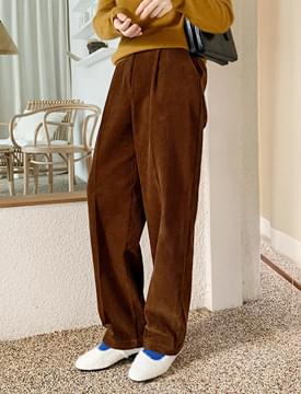 Ment corduroy pintuck pants_U