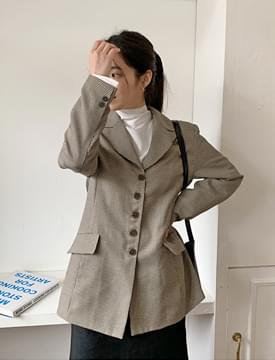 Calm herringbone button jacket_U