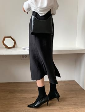 Gloss slit long skirt_U