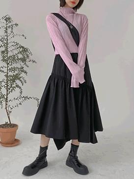 플리츠 폴라티셔츠