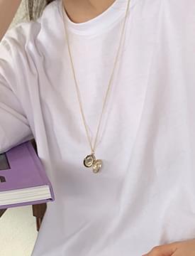 Open pendant gold necklace_C ネックレス