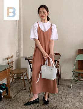 Gleam two-strap long ops ワンピース