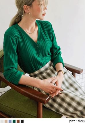 ELIVIN GOLGI V NECK KNIT CARDIGAN