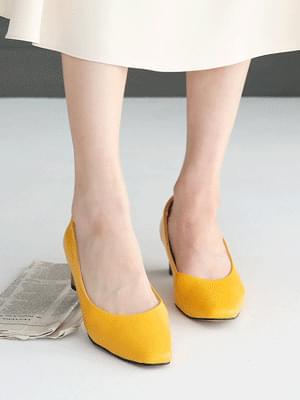 디모벤 가죽 미들힐 펌프스 4cm