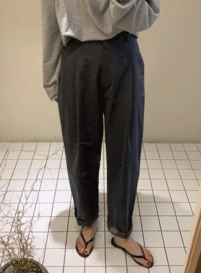 Pin tuck banding wide pants 長褲