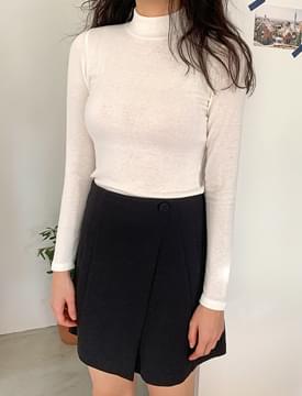 Half neck slim T_U 長袖上衣