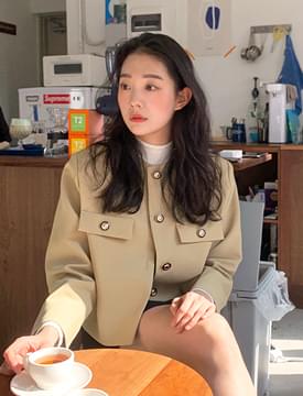 Gold button short jacket_U 夾克外套