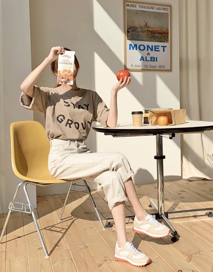 그로비 루즈핏 반팔 티셔츠