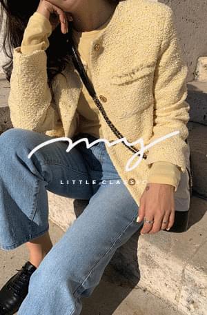 My-littleclassic/ Lemon-라운드 트위드자켓