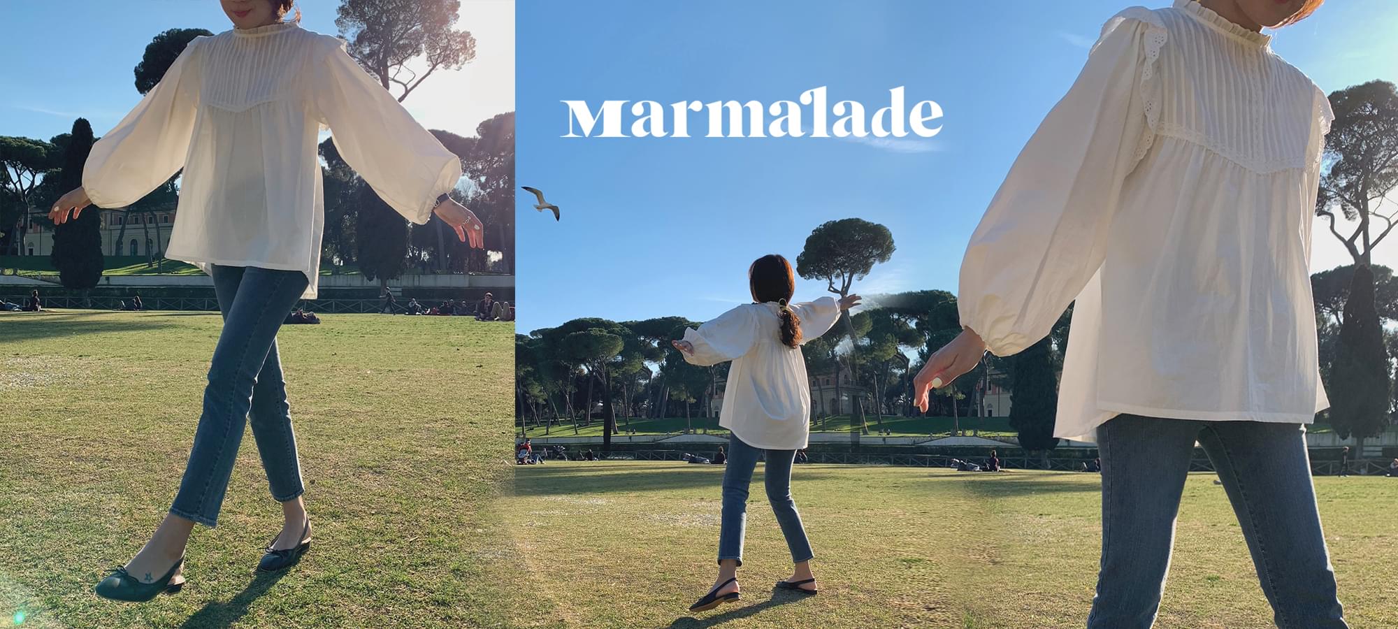 Marmalade♥. 콘파이 프릴핀턱 블라우스