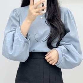 소매 벌룬 셔링 맨투맨
