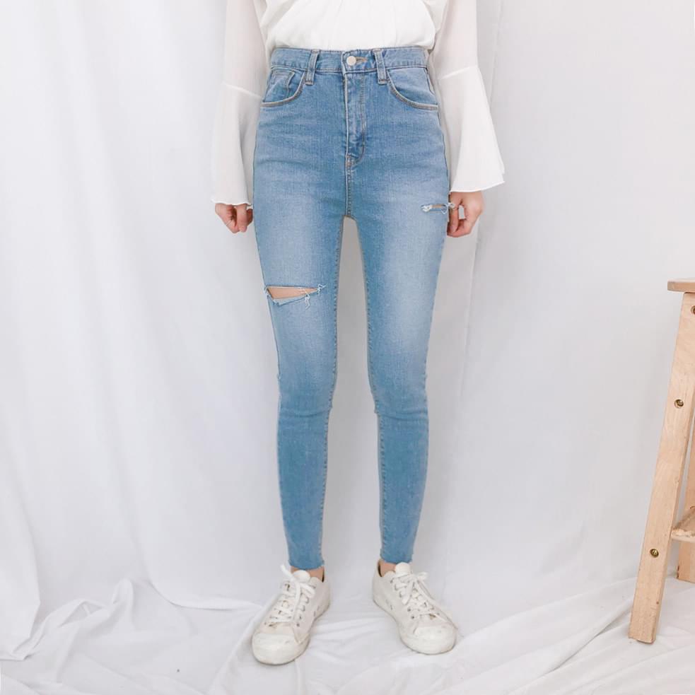 J531 point cut skinny jeans jeans