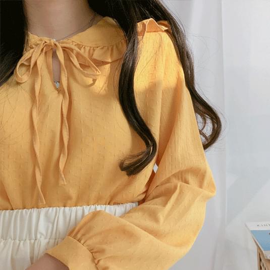 Cozy frill collar blouse blouses