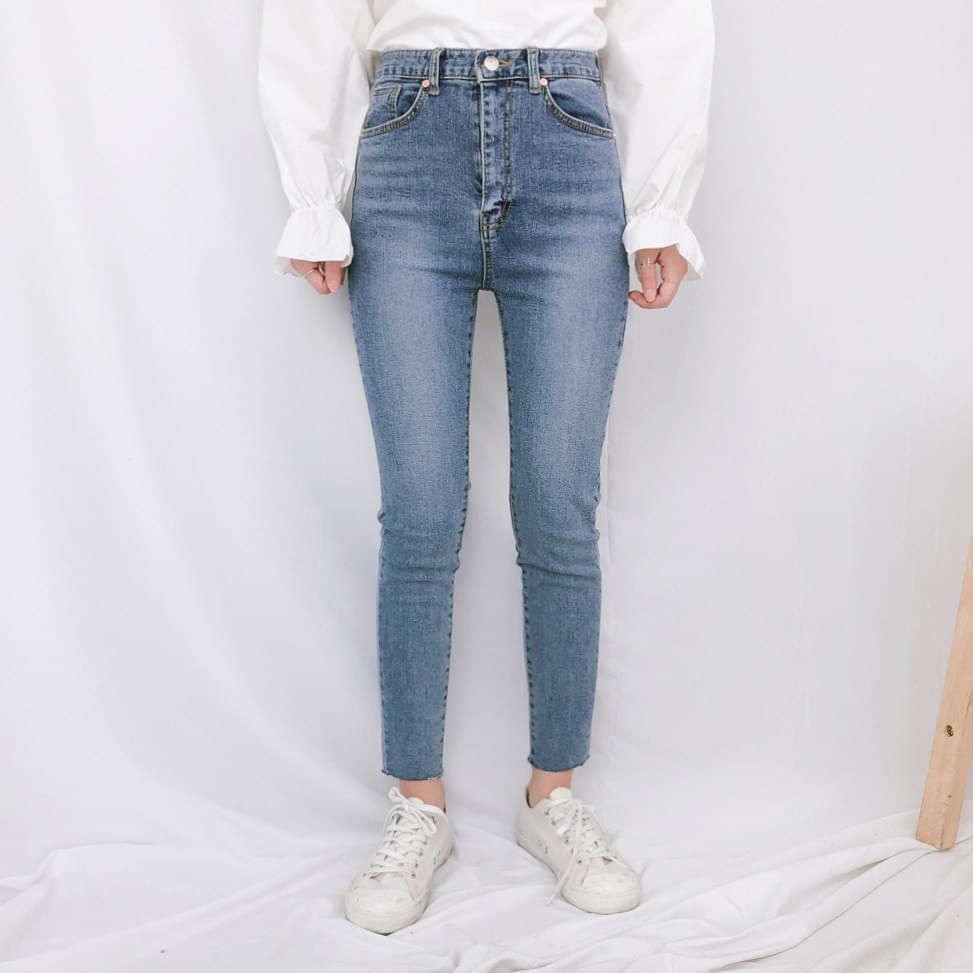 8054 cutting high skinny jeans jeans