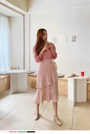 Sweet Candy Gold Button Puff Knit