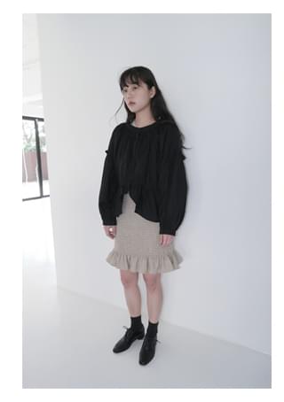 smocking frill mini skirts (2colors)