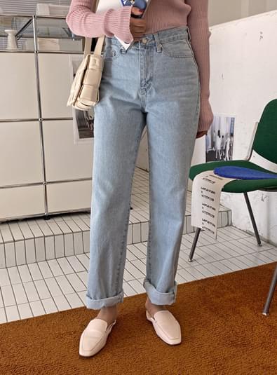 하이 롱 데님 pants