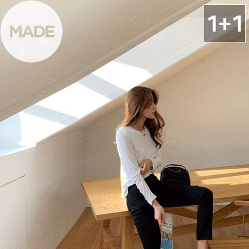 온더 비비드 골지 데일리 티셔츠 1+1