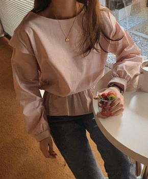 올비 숄더 블라우스