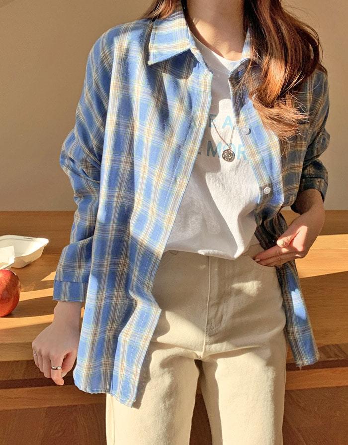 젤라또 체크 셔츠남방
