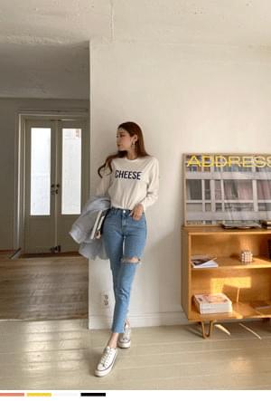 All Together Cheese Long Sleeve Tee