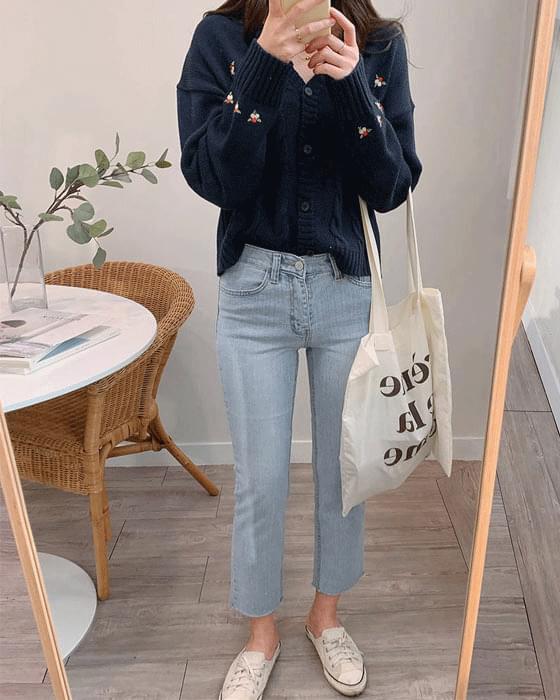 컷팅 연청 denim pants