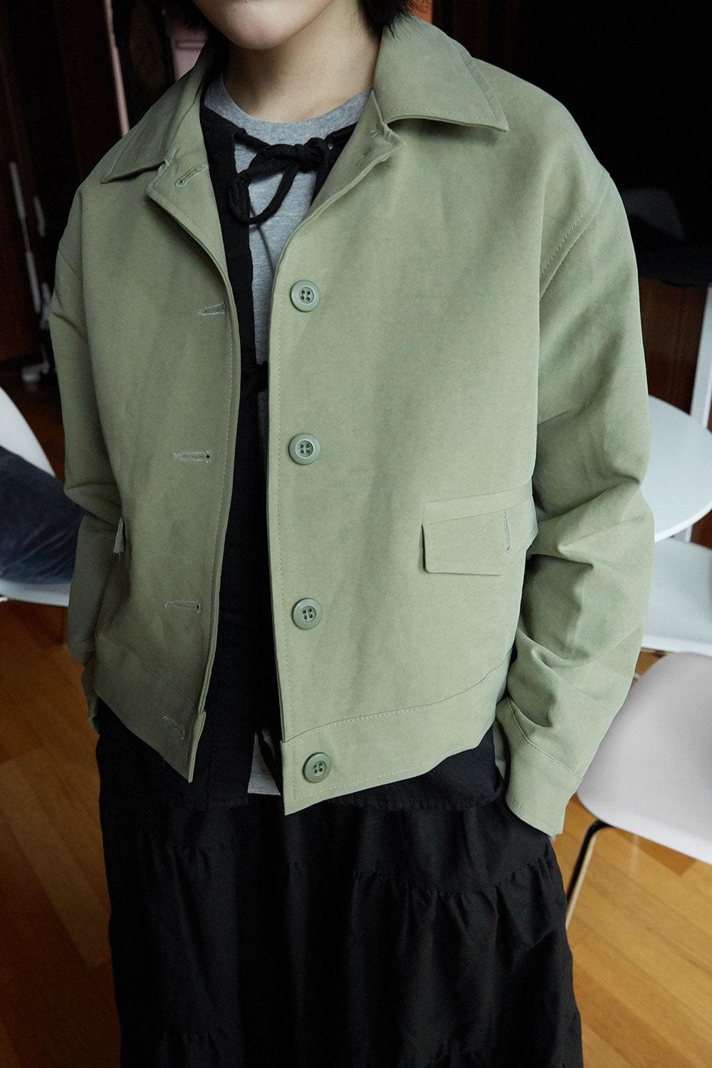 matt cotton simple jacket (khaki)