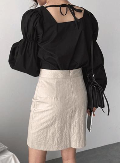 Shirring back ribbon bl