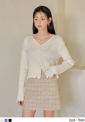 PERON GOLGI WAVE V NECK CARDIGAN