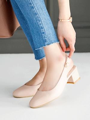 콩닥콩닥 슬링백 미들힐 펌프스 4cm