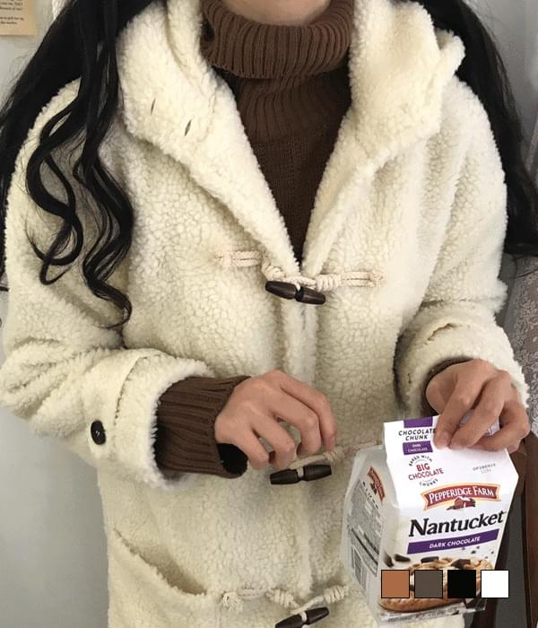 테디베어 뽀글이 떡볶이 코트