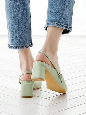 엘지아 슬링백 미들힐 펌프스 5cm