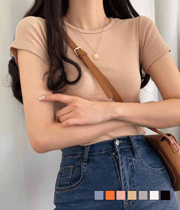 비교불가! 쫀득 골지 반팔 티셔츠