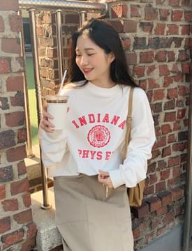 Indiana lettering sweat shirt 長袖上衣