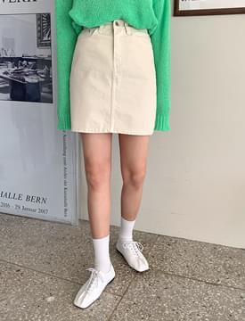 Basic cotton mini skirt 裙子