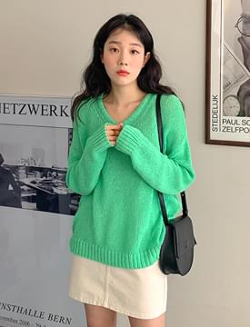 Net V Neck Loose Fit Knit 針織衫