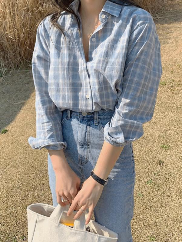플랫 체크 셔츠