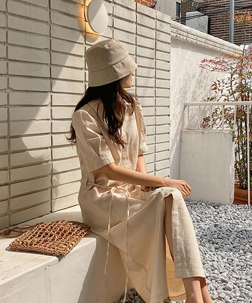 Linen bucket hat