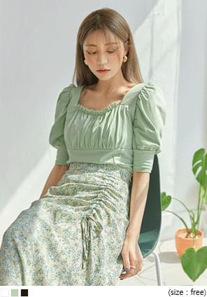 ELOMI SHIRRING PUFF 1/2 T 半袖