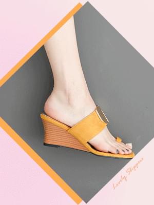 텔리아 웨지 쪼리 뮬 슬리퍼 6cm