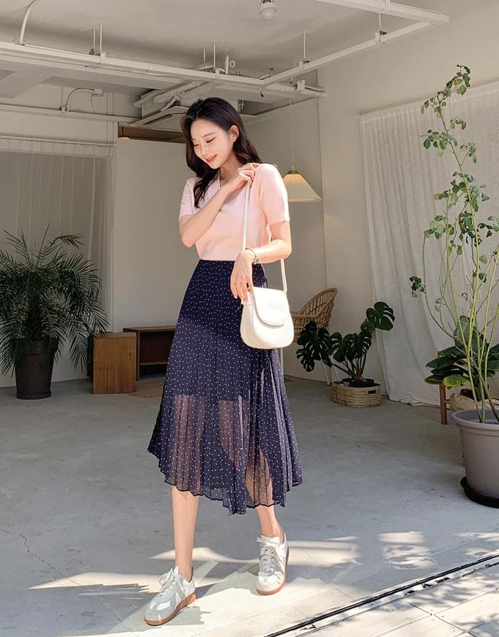 Accordion dot skirt skirt