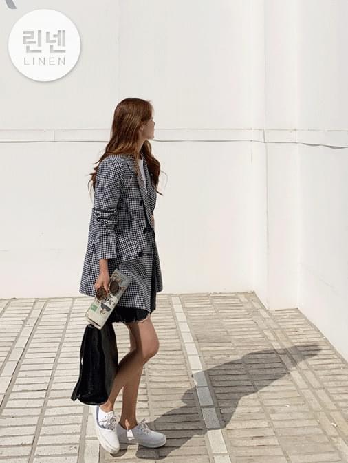 Oreo Linen Check Overfit Jacket ジャケット
