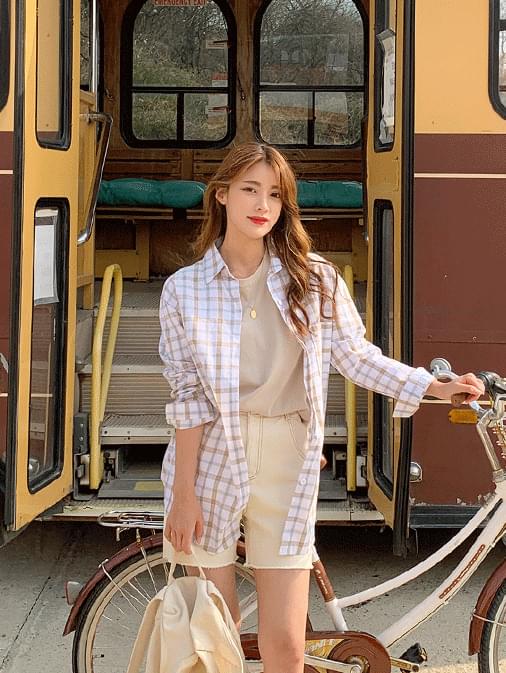 Coconut check overfit shirt ブラウス