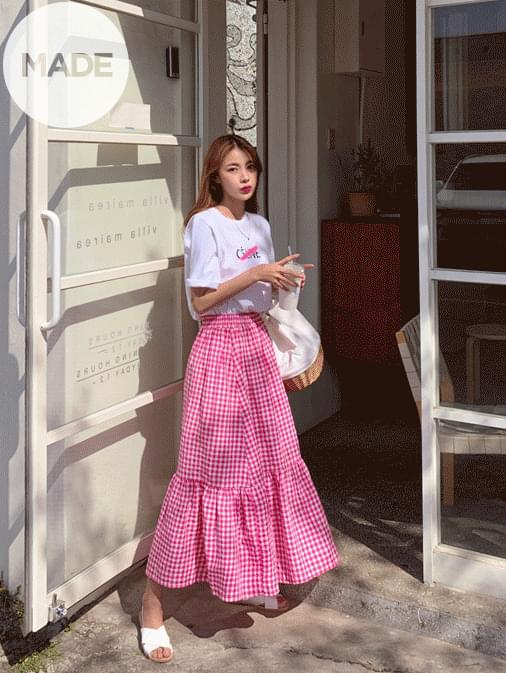 Pink Celine Lettering T-Shirt