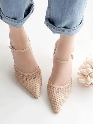 카틸런 매쉬 스트랩 하이힐 8cm