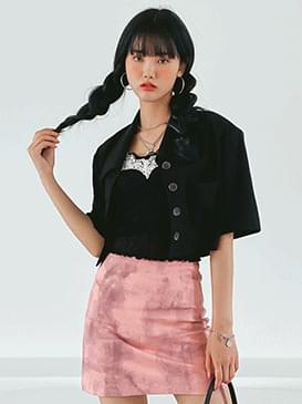 린넨 너츠 크롭자켓