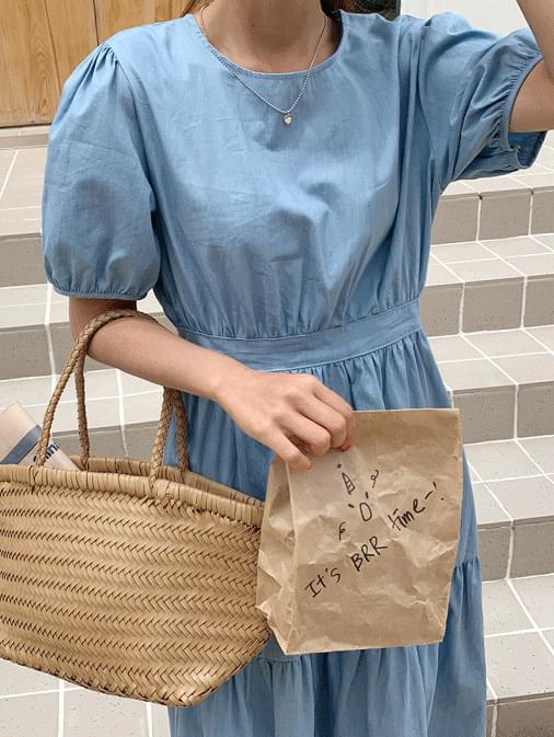 Shii Denim Flare Cancan Long Dress
