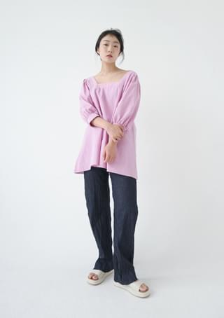 crease texture maxi denim