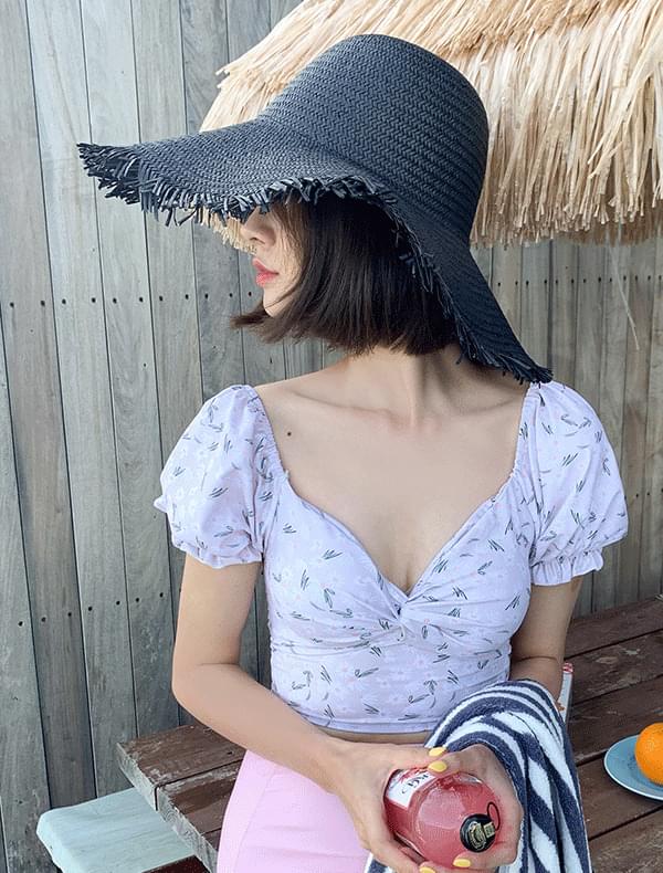 Wide Rattan Bucket Hat